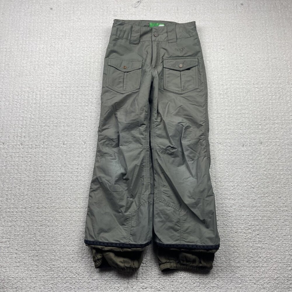 Y2K Orage Ski / Snowboard Snow Tech Pants Military Green Prime 05 Youth KidS (8)